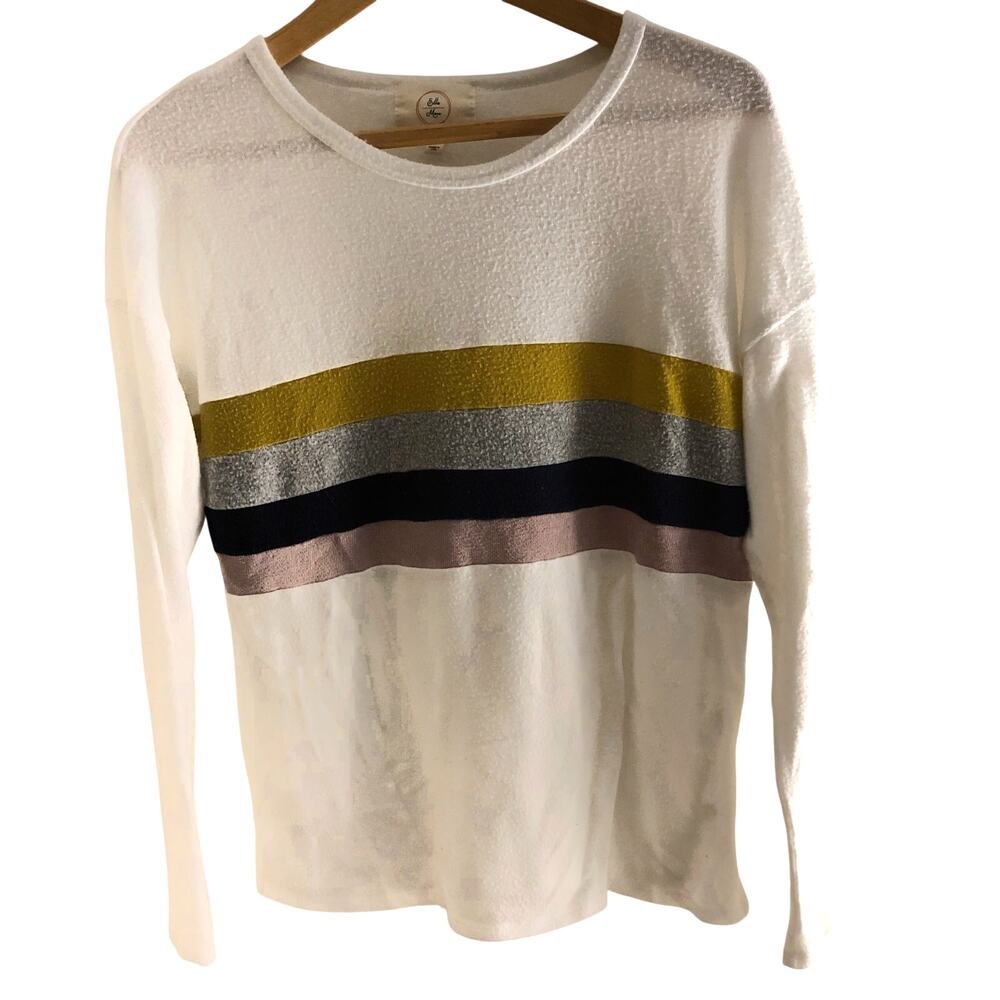 Anthropologie Ella Mara long sleeve, colorblock top lightweight. Size Small.